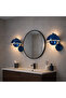 Dekor Metal E/14 Lampholder Glossy Blue Sconce Modern Living Room Bedroom Wall Lamp,Eylul-15683-C - 2