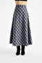 Women's Gray Long Plaid Skirt - 2