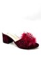 Women's Lace Stone Shoes Bordo - 2