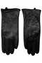 Women's Zigzag Embroidered Lined Genuine Lambskin Leather Gloves - 4