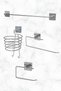 Adhesive Silver Long Towel Holder, Roll Napkin Holder, Toilet Paper Holder and Blow Dryer Hanger