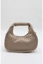 Women's Beige Braided Soft Leather Zippered Crossbody Hand and Shoulder Bag - 2