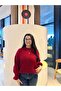 Women's Oversized Balloon Sleeve Basic Knitwear Sweater Red - 5