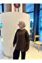 Premium Quality Women's Oversize Knitwear Sweater Milky Brown - 6