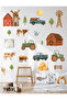 Farm Themed Vehicles and Animals Children's Room Wall Sticker Set - 4