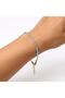 Blue Topaz Stone Steel Bracelet 2mm - Gold Color - Thin Bracelet - 4