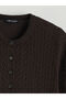 Peak New Season Crew Neck Self Patterned Women's Knitwear Cardigan - 6
