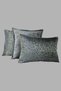 Cushion Cover Patterned Jacquard & Velvet Set - Double-Sided with Piping 45X45 and 35X50 cm Smoked - 8