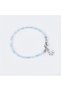 Pearl Aquamarine Stone Steel Bracelet 3mm Faceted Cut