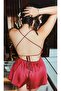 Women's Satin Look Strappy 2-Piece Home Wear Set - 2