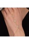 Gold Color Shahmeran Bracelet with Stone Flower Figure