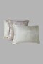 Throw Pillow Cover Striped Patterned Jacquard Woven and Velvet Fabric Set 45X45 35X50 Double Sided Piped - 8