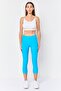 Women Tight Fit Brand Logo Training 3/4 Leggings, Turquoise - 4