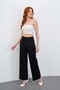 Women's Black High Waist Wide Leg Palazzo Trousers