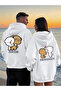 Sevgili Kombin Hoodie Couple Sweatshirt Special for Couples with Teddy Bear Print Pair Perfect Hoodie