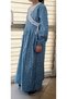 Girl's Blue Floral Prayer Dress 3-14 Years - 3