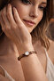 Women's White Natural Stone Copper Bracelet with Stone Cuff Bracelet - 4