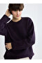 Purple Crew Neck Oversized Women's Knitwear Sweater from Plus-Store
