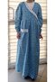 Girl's Blue Floral Prayer Dress 3-14 Years - 8