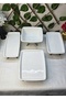 Orlando 4 Piece Cast Metal Pedestal Presentation Set Porcelain Off-White (Gold-Silver-Antique) - 4