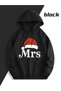 Mr Mrs Couple Hoodie– Lover Matching Outfit with Christmas Hat Hooded Sweatshirt Unisex Oversized - 2