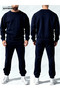 The Hoodless, Navy Blue Tracksuit Is Designed with Original Prints. - 6