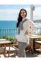 Women's Patterned Knitwear 3-Piece Set - Sweater - Scarf - Trousers - 4
