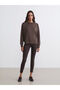 Brown crew neck women's sweatshirt from plus-store - 2