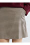 Standard Fit Houndstooth Patterned Shorts Skirt - 3