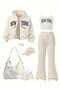 New York 1989 3-Piece Beige Girls' Comfortable Set