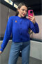 Cobalt Blue Short Knit Cardigan with Teddy Bear Detail - 6