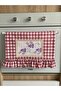 Purple Gingham Cross-Stitch Detailed Ruffled Stove Cover X Holder (Cross-Stitch Pattern May Vary) - 3