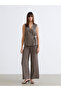 Double-Breasted Roba Collar Textured Women's Classic Vest from Uzg Store for Style Enthusiasts - 4