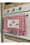 Purple Gingham Cross-Stitch Detailed Ruffled Stove Cover (Cross-Stitch Pattern May Vary)