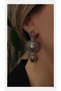 Antique Metal and Hammered Gold Dangle Earrings - 2