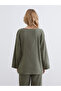 Lcw Vision Khaki Double Breasted Collar Textured Women's Kimono - 7