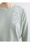 Esvab • Modern & Distinctive Zero Roba Collar Stone-Embellished Women's Knitwear Sweater - 4