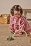 Embroidered Pocketed Peter Pan Collar Linen Baby Girl Dress - 3
