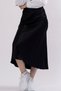 Women's Summer Black Satin Fabric Patterned Skirt with Elastic Waist 6679 - 2
