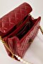 Shoulder Bag with Red Pearl and Heart Accessory Detail - 3
