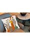 Punch Embroidery Pattern Digital Printed Yellow Orange Coffee Autumn Themed 2-Piece Throw Pillow Cover - 4