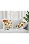 Punch Embroidery Patterned Digital Printed Coffee Green Orange Autumn Themed 2-Piece Throw Pillow Cover - 2
