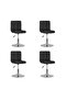 Swivel Dining Chairs 4 pcs Black Fabric