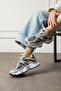 Unisex Gray Daily High Sole Sneakers - 4