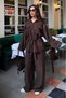 Brown Long Sleeve Oversized Women's Set Sh338 - 4