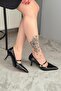 Women's Sarah Black Patent Leather 7cm Thin Heel Front Buckle Shoes Stiletto - 6