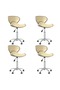 Swivel Dining Chairs 4 pcs Cream Faux Leather