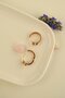 Butterfly Detailed Hoop Earrings Zircon Stone Hoop – 14 mm Rose Gold - 8