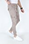Men's Chickpea Cargo Pocket Pocket Elastic Waist Trousers Stretch Fabric Cargo Pocket