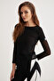 Maurice Women's Tulle Mesh Fabric Double Product Look Label Asymmetric Black Blouse